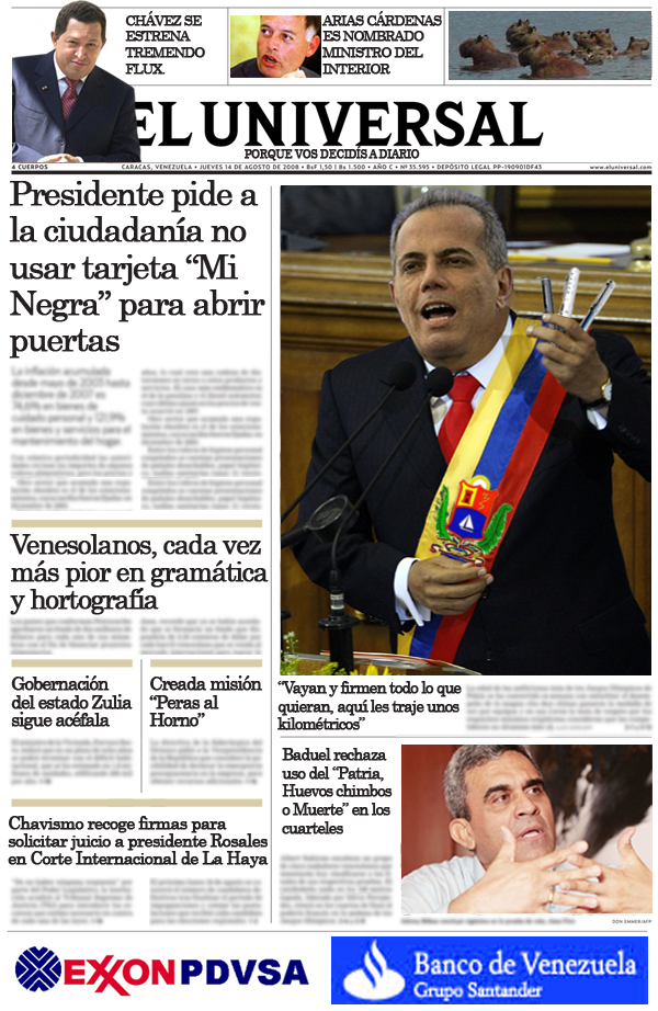 Portada: Si Rosales hubiese ganado las elecciones presidenciales del 2006