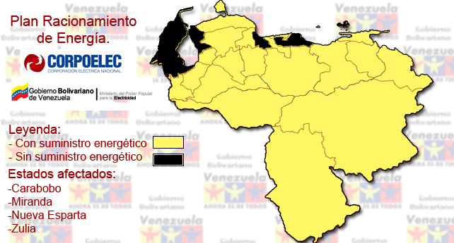 Anuncian plan de racionamiento para Zulia, Miranda, Carabobo y Nueva Esparta