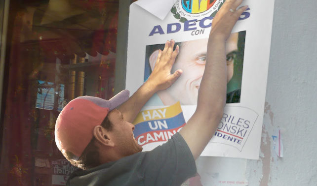 AD acusa a Capriles de retirar propaganda que lo apoya