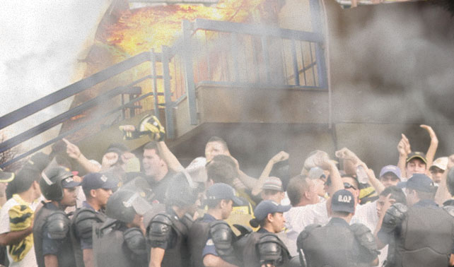 Fanaticada del Deportivo Táchira quema colegio en protesta contra el alfabetismo