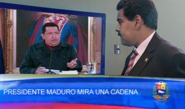 Maduro hace cadena nacional que lo muestra viendo una cadena de Chávez