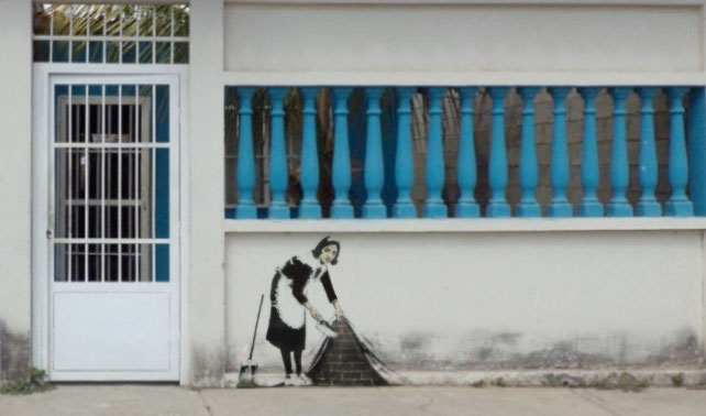 Grafitis de Banksy en Guacara Edo. Carabobo pasan desapercibidos