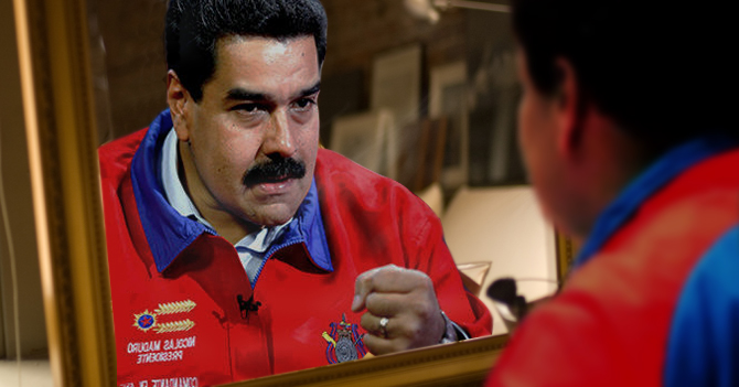 Maduro se ve en el espejo y se regaña