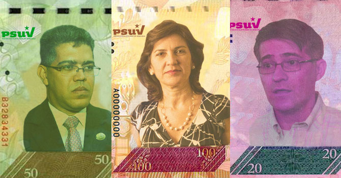 Consideran ventajismo nuevos billetes con candidatos del PSUV