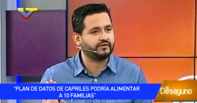 VTV: Plan de datos de Capriles podría alimentar a 10 familias al mes