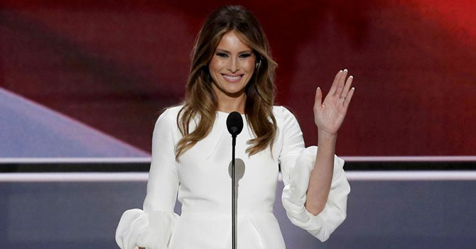 Melania Trump agradece a su esposo Barack durante discurso