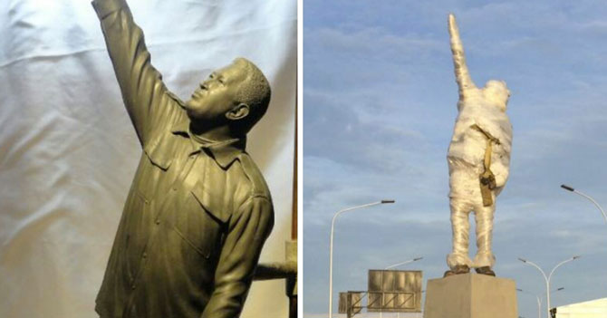 Gobierno monta estatua de Chávez para que gente tenga algo que tumbar