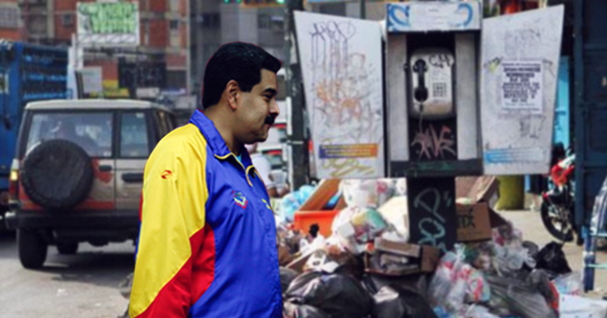 Descubren a Maduro buscando valor del Bolívar en la basura