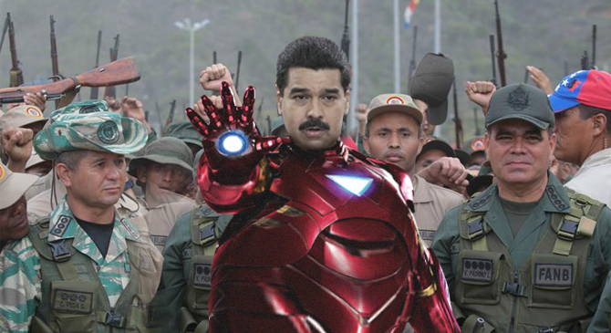 Maduro aparece con traje de Iron Man para intimidar a oposición, pero solo parece un Iron Man gordo