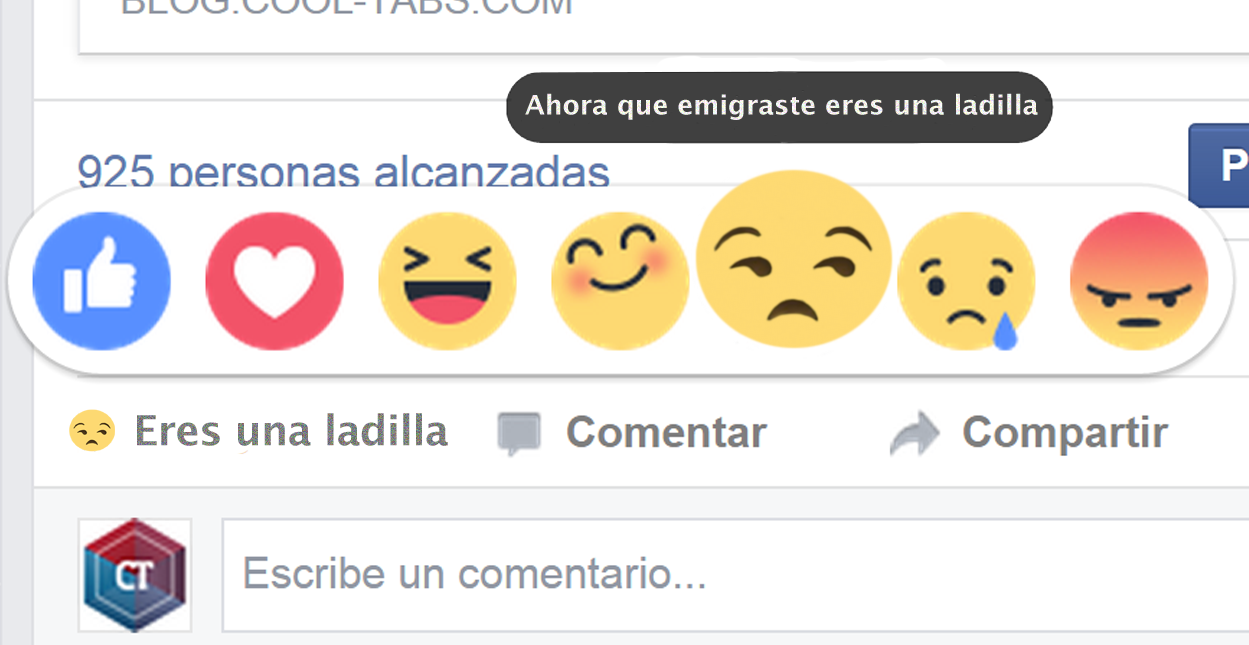 Facebook estrena botón de "Ahora que emigraste eres una ladilla"