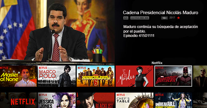 CONATEL obliga a Netflix a pasar cadenas de Maduro