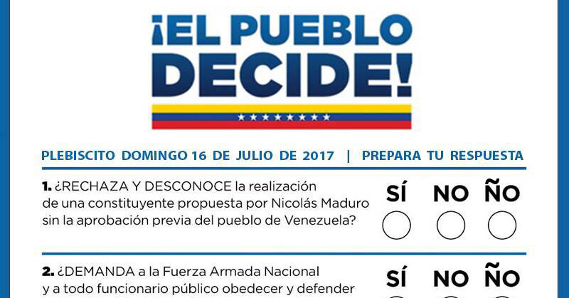 Tarjetón del plebiscito tendrá opción ÑO para opositores malcriados