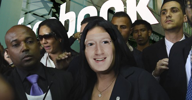 Katherine Harrington se disfraza de Zuckerberg para ingresar a oficinas de Facebook