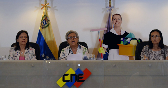 CNE contrata señora de servicio para asegurar que las elecciones sean limpias