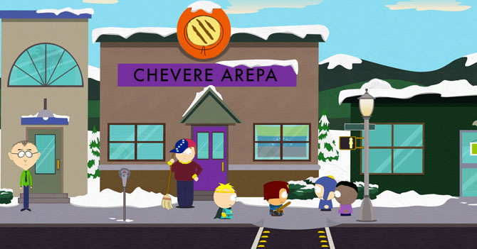 Alta migración de venezolanos hace que abran puesto de arepas en South Park