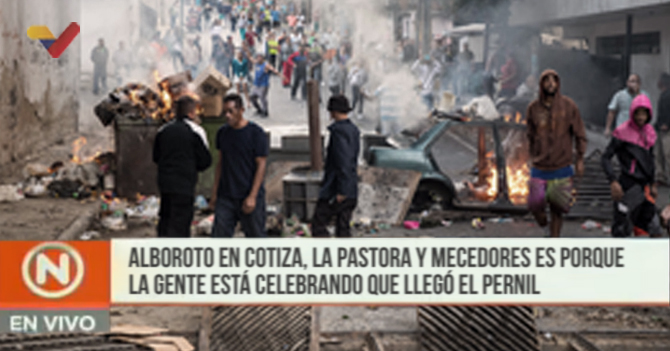 VTV: Alboroto en Cotiza, La Pastora y Mecedores es porque la gente está celebrando que llegó el pernil