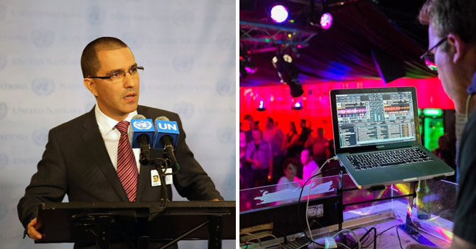 DJ pone discurso de Jorge Arreaza en la ONU para botar a la gente de la discoteca