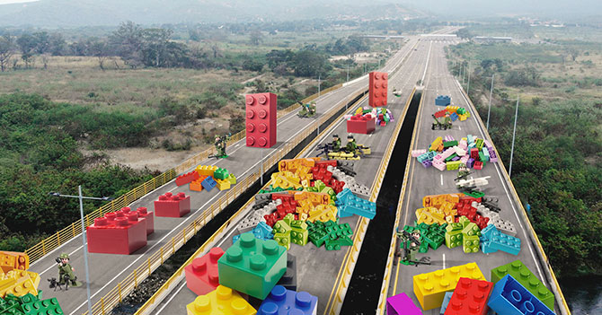 Maduro refuerza bloqueo del puente Las Tienditas con Legos
