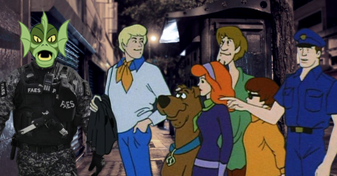 Scooby Doo descubre que funcionario de las FAES en realidad sí es un monstruo