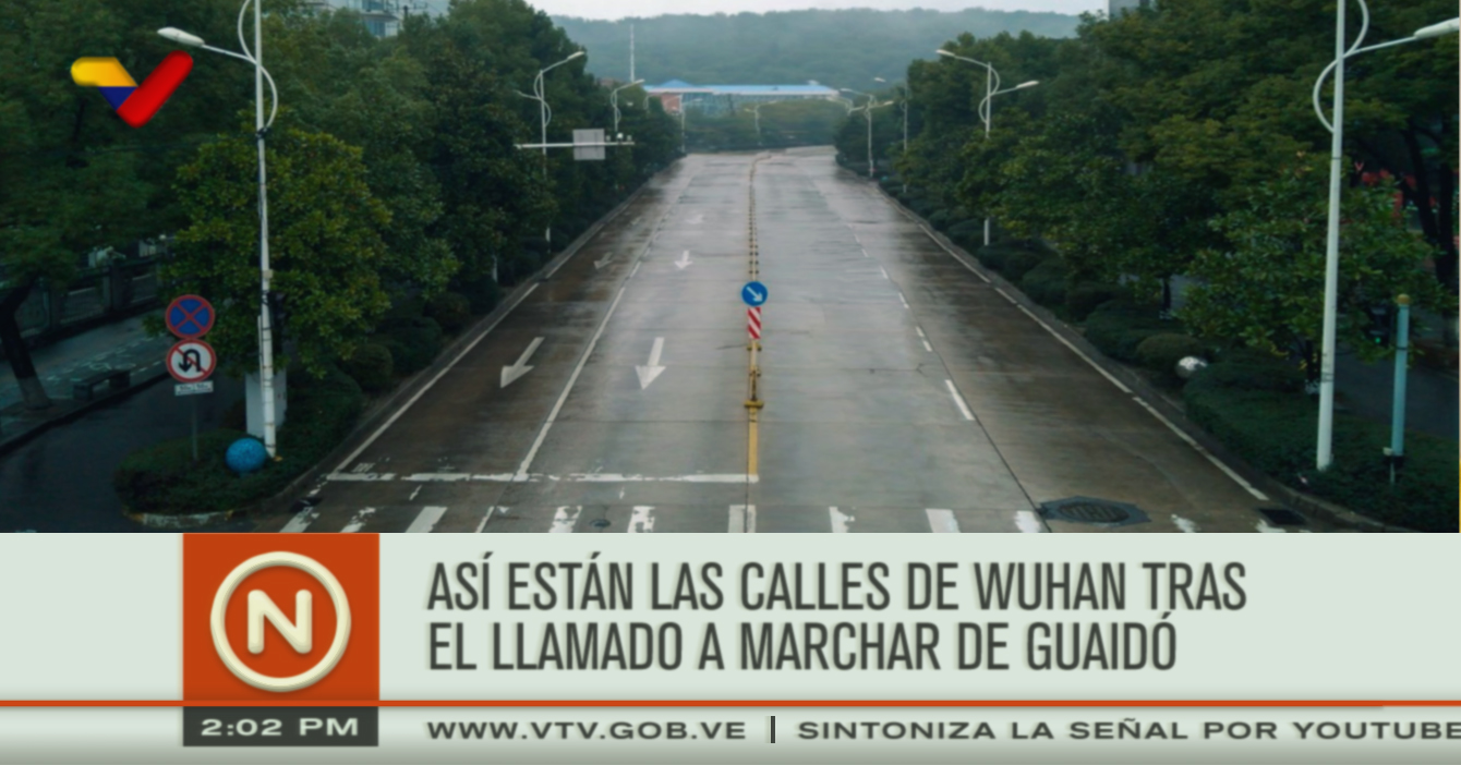 VTV: Así están las calles de Wuhan tras el llamado a marchar de Guaidó