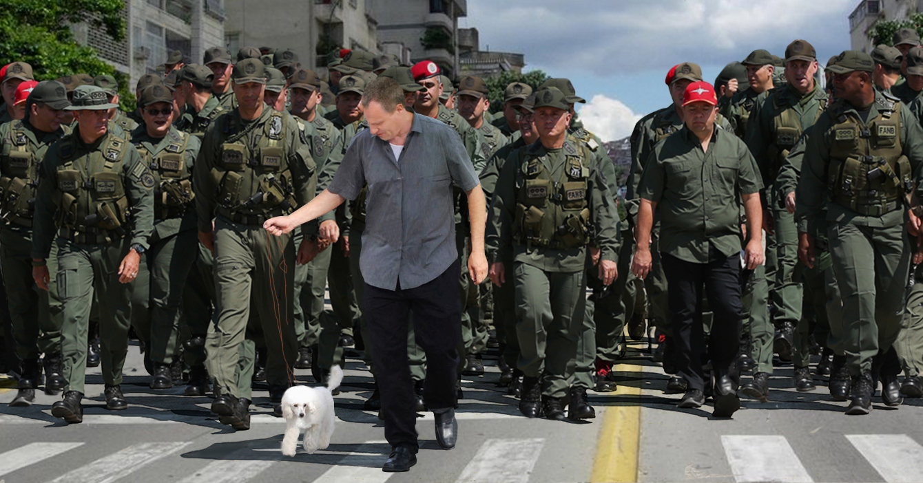 10.000 efectivos de la FANB vigilan a señor que salió a pasear a su poodle