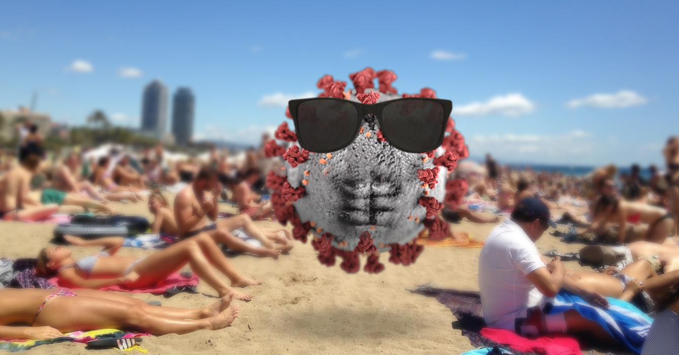 Coronavirus estrena su cuerpito de playa en Barcelona