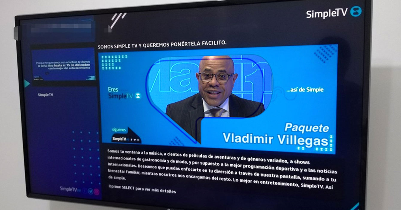 Simple TV anuncia el paquete Vladimir Villegas por solo $1.000 mensuales