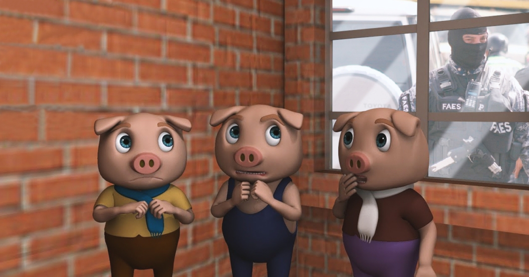Tercer cerdito que construyó su casa de ladrillos igual es allanado por la OLP