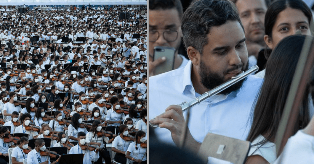 Venezuela alcanza el récord Guinness con una orquesta de más de 12 mil talentosos músicos y el hijo de Maduro