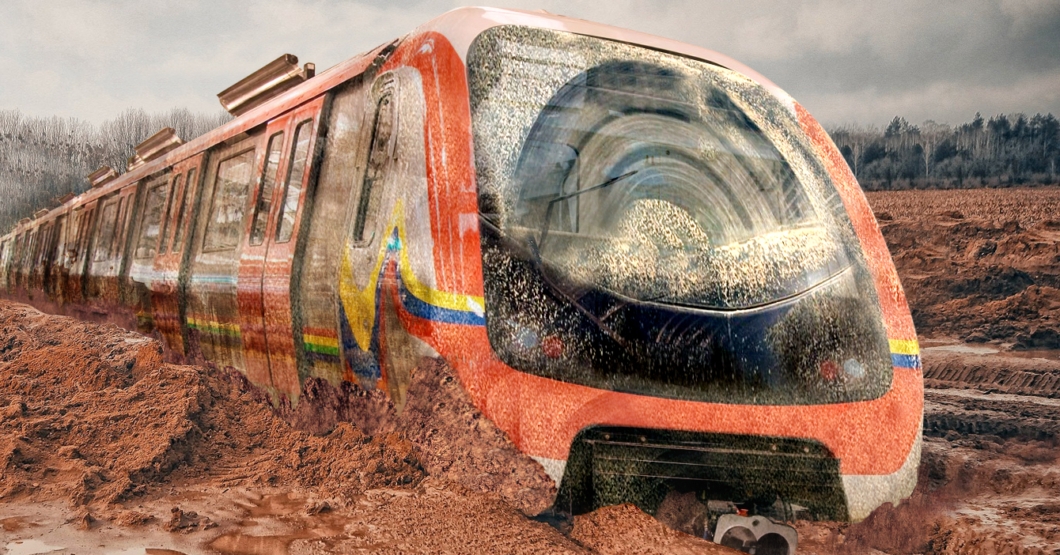 Metro de Caracas se queda pegado en el pantano de la línea 1
