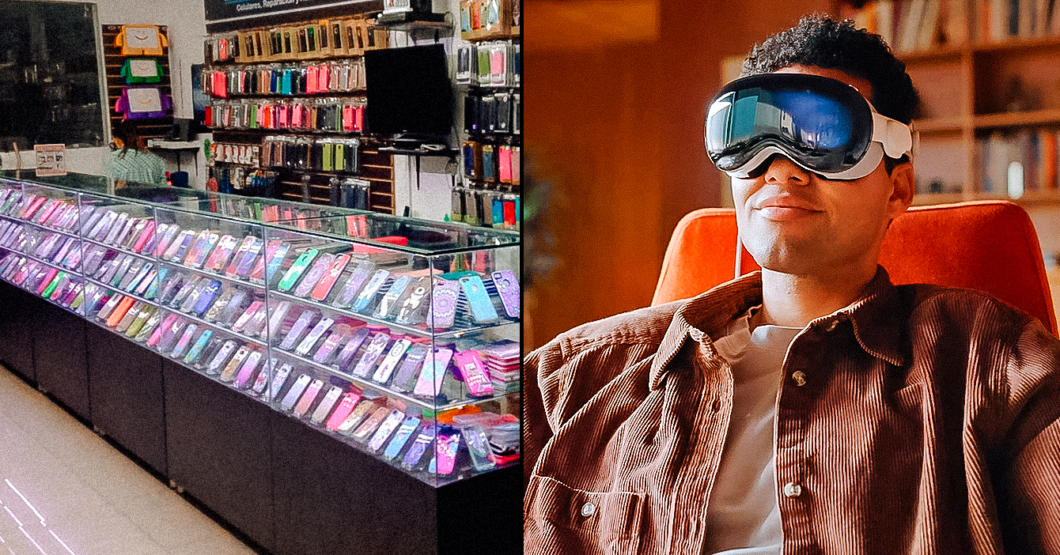 Tienda de celulares del centro ya tiene forro para los Vision Pro