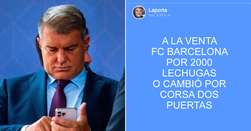 Laporta vende al Barcelona por estados de Whatsapp