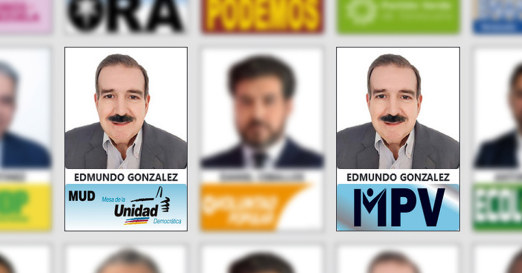 CNE le pone bigote a Edmundo González en tarjetón