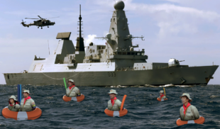 Maduro le hace frente a destructores americanos desplegando milicianos con flotis en el Mar Caribe