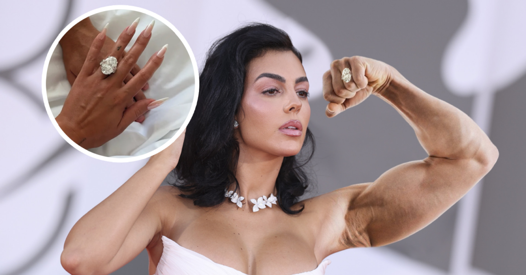 Georgina luce su nuevo bicep de 50cm gracias al anillo de compromiso de Cristiano