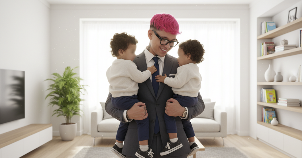 Hijos de Beéle usan IA para tener una foto con su papá