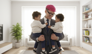 Hijos de Beéle usan IA para tener una foto con su papá