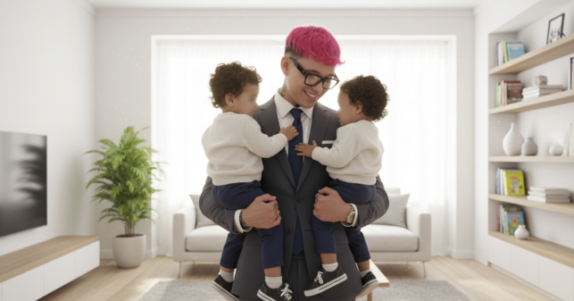 Hijos de Beéle usan IA para tener una foto con su papá
