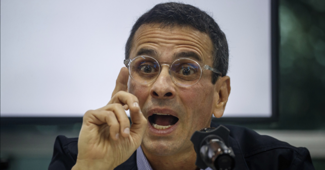 Capriles asegura que hay una campaña de odio en su contra liderada por él mismo