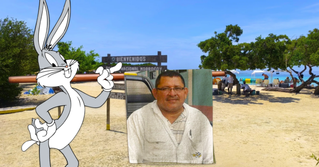 Avistan a Bugs Bunny vendiendo toallas con imagen de señor de Puerto La Cruz