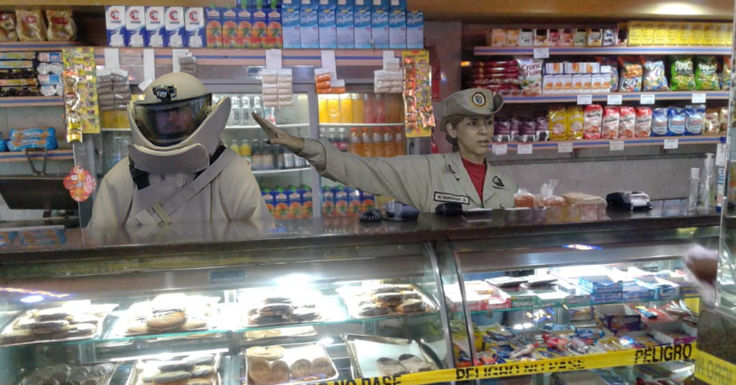 Milicia Bolivariana despliega escuadrón antibombas pasteleras en panadería imperialista