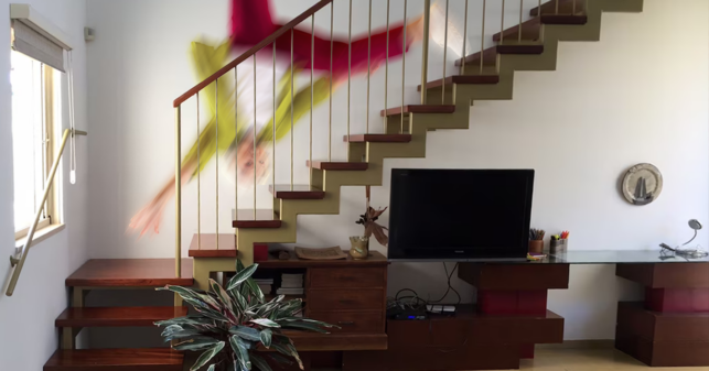 Abuela aprovecha que a la familia le está yendo mejor para lanzarse por la escalera