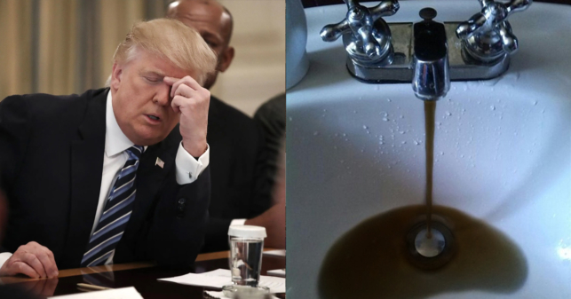 Trump decepcionado tras descubrir que lo que manda Hidrocapital por las tuberías no es petróleo sino agua sucia