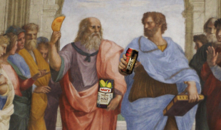 Sócrates y Platón admiten que el verdadero dúo que más sabe es una empanada con una malta